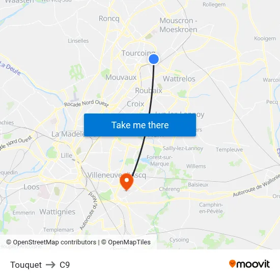 Touquet to C9 map