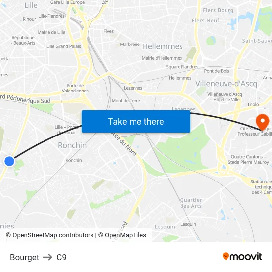 Bourget to C9 map