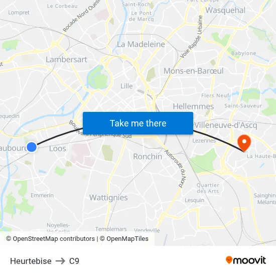 Heurtebise to C9 map