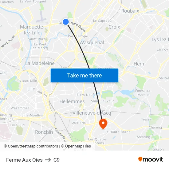 Ferme Aux Oies to C9 map