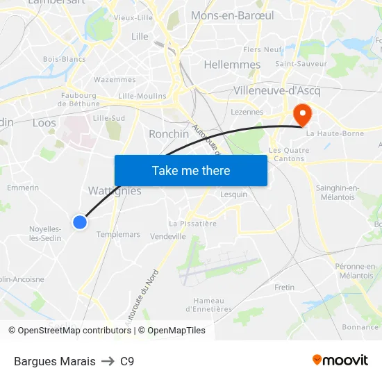 Bargues Marais to C9 map