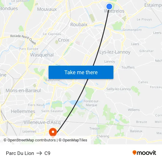 Parc Du Lion to C9 map