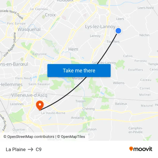 La Plaine to C9 map