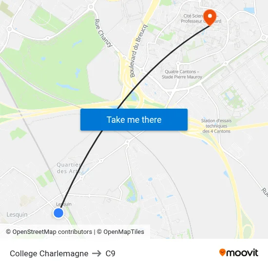 College Charlemagne to C9 map