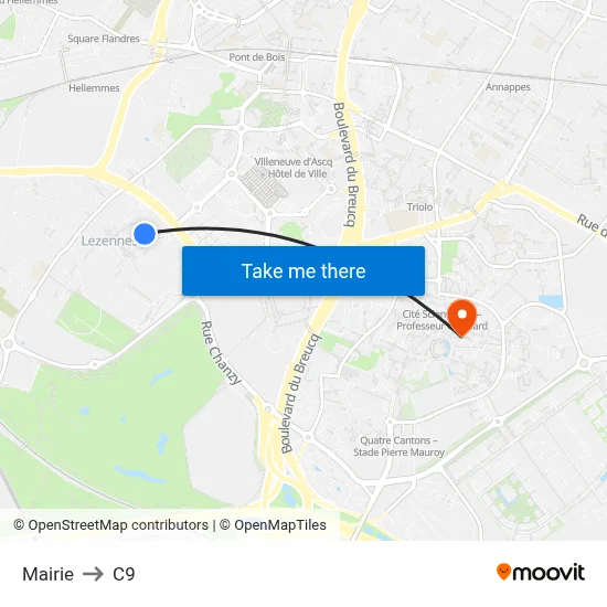 Mairie to C9 map