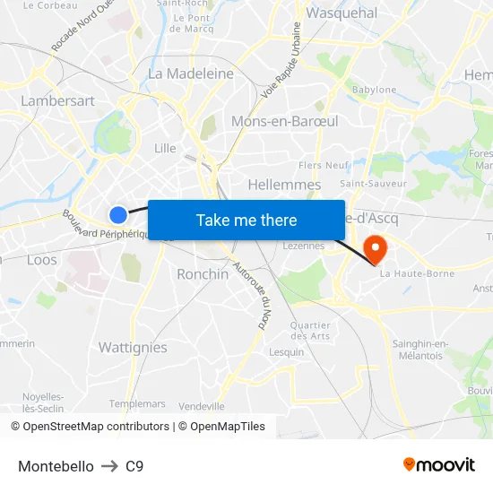 Montebello to C9 map