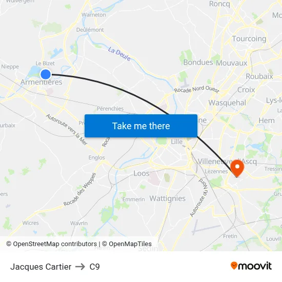 Jacques Cartier to C9 map