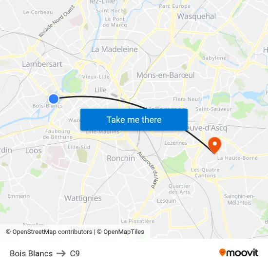 Bois Blancs to C9 map