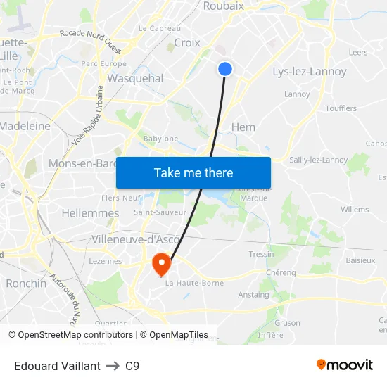 Edouard Vaillant to C9 map