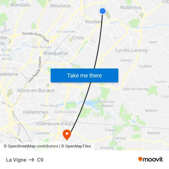 La Vigne to C9 map