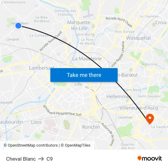 Cheval Blanc to C9 map