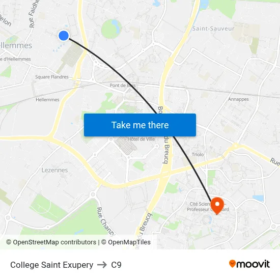 College Saint Exupery to C9 map