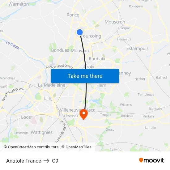 Anatole France to C9 map