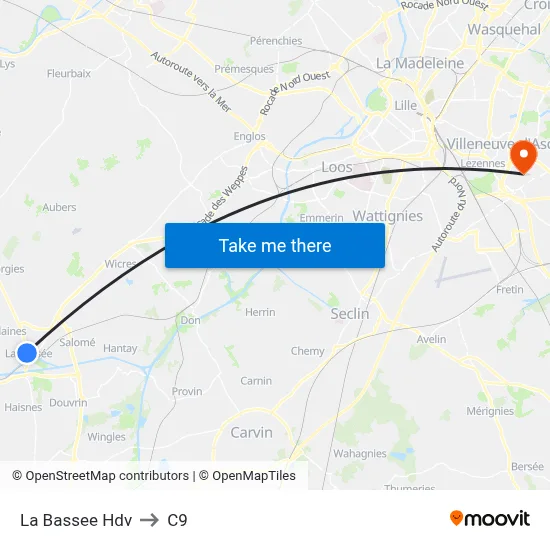 La Bassee Hdv to C9 map