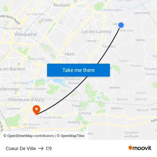 Coeur De Ville to C9 map
