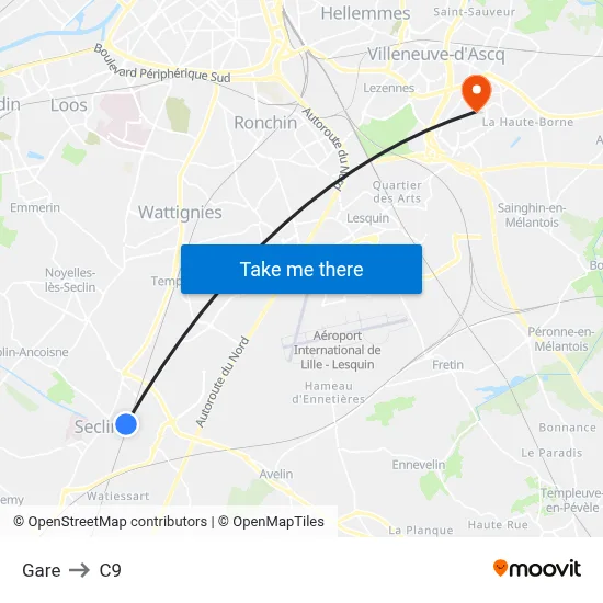 Gare to C9 map