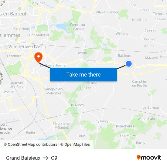 Grand Baisieux to C9 map