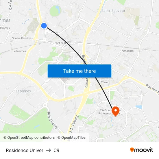 Residence Univer to C9 map