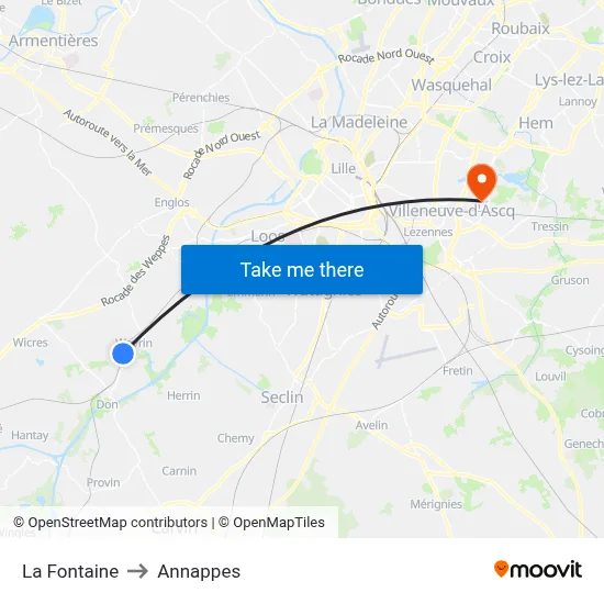 La Fontaine to Annappes map