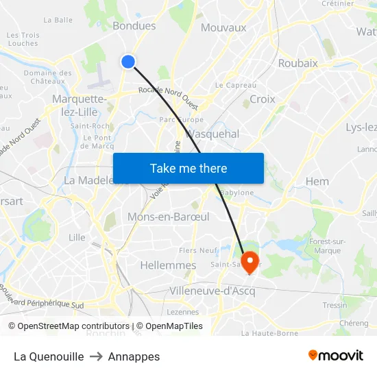 La Quenouille to Annappes map