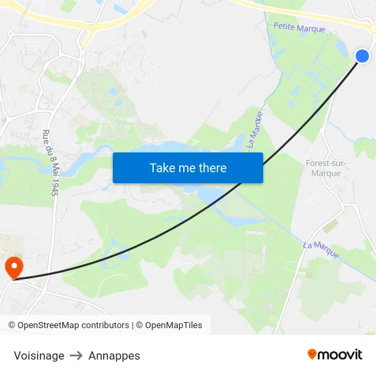 Voisinage to Annappes map
