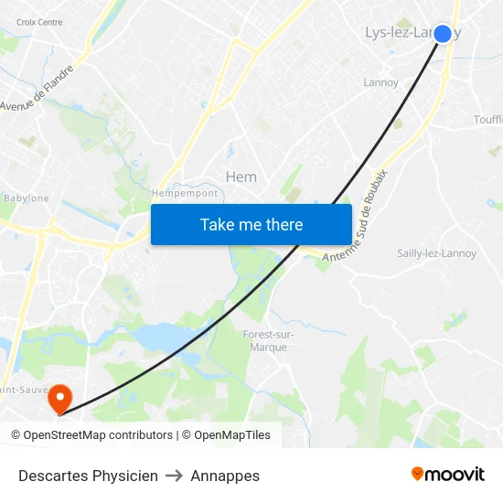 Descartes Physicien to Annappes map