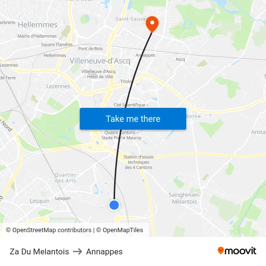 Za Du Melantois to Annappes map