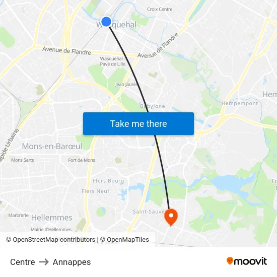 Centre to Annappes map