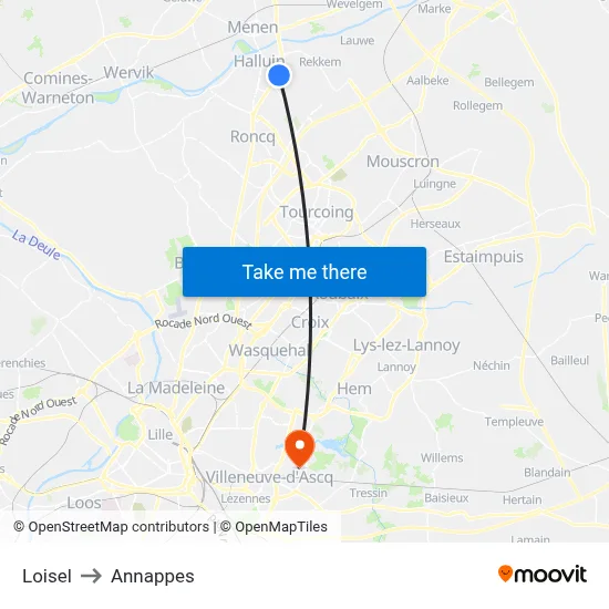 Loisel to Annappes map