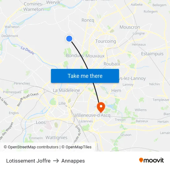Lotissement Joffre to Annappes map