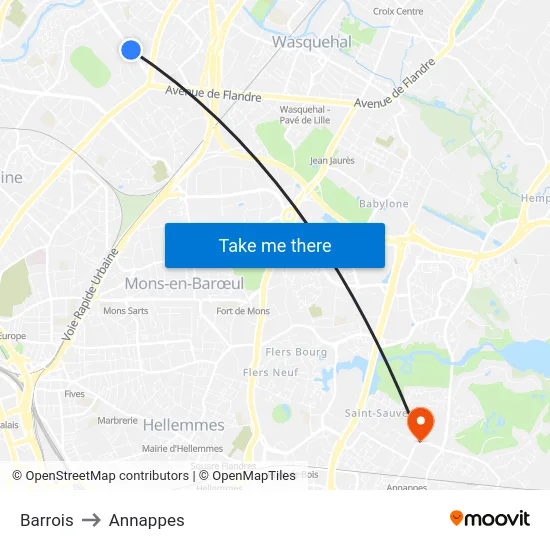 Barrois to Annappes map