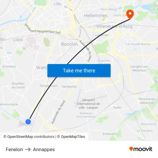 Fenelon to Annappes map