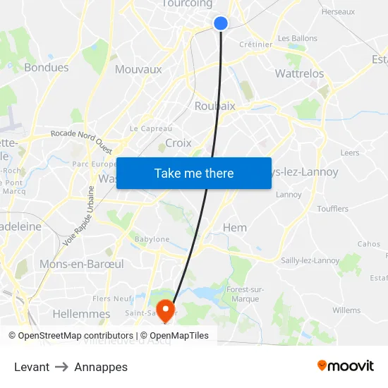 Levant to Annappes map