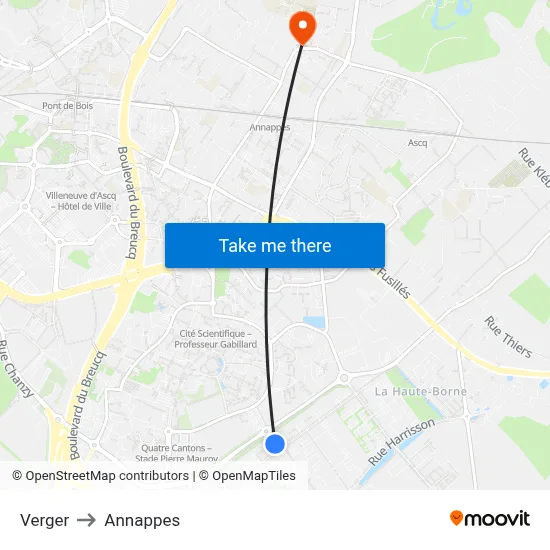 Verger to Annappes map