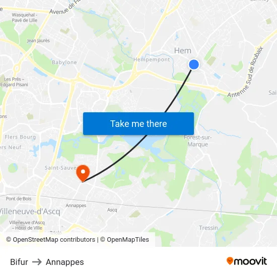 Bifur to Annappes map