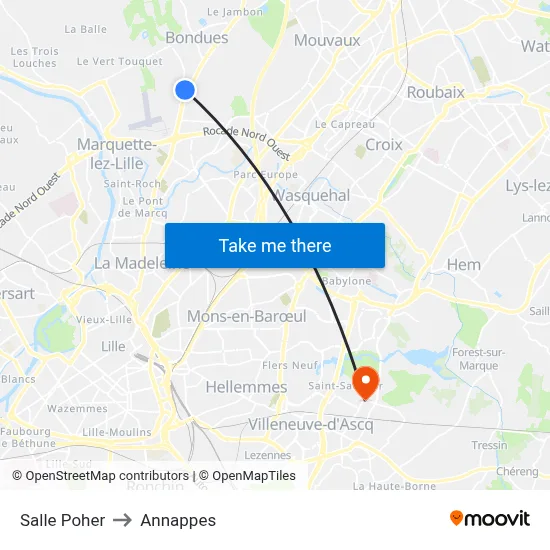 Salle Poher to Annappes map