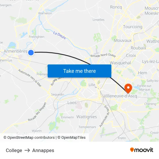 College to Annappes map