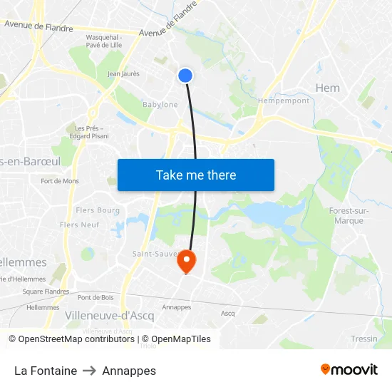 La Fontaine to Annappes map