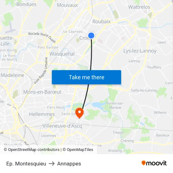 Ep. Montesquieu to Annappes map