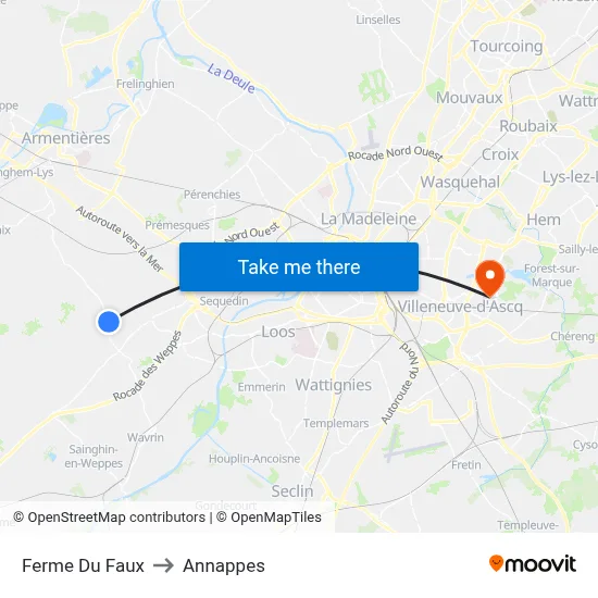 Ferme Du Faux to Annappes map