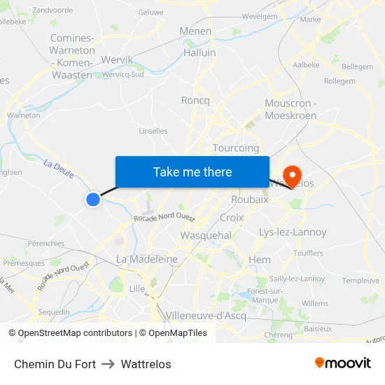 Chemin Du Fort to Wattrelos map