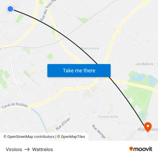 Virolois to Wattrelos map