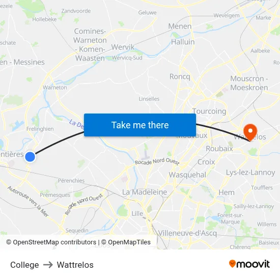 College to Wattrelos map