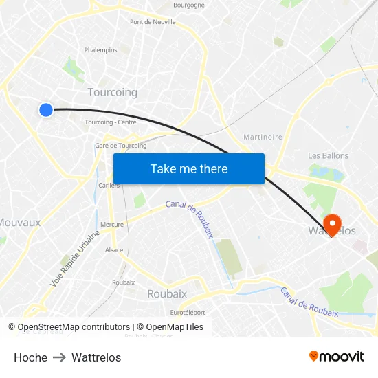Hoche to Wattrelos map