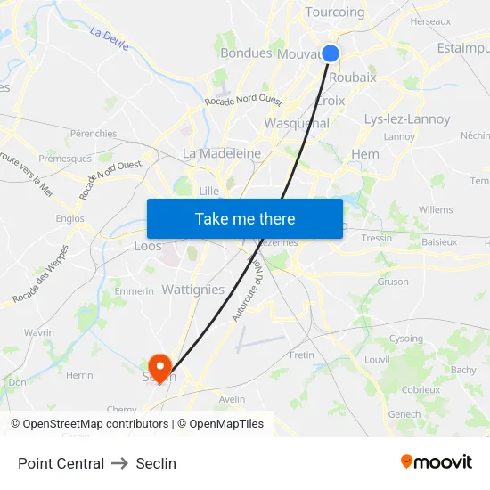 Point Central to Seclin map
