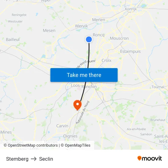 Stemberg to Seclin map