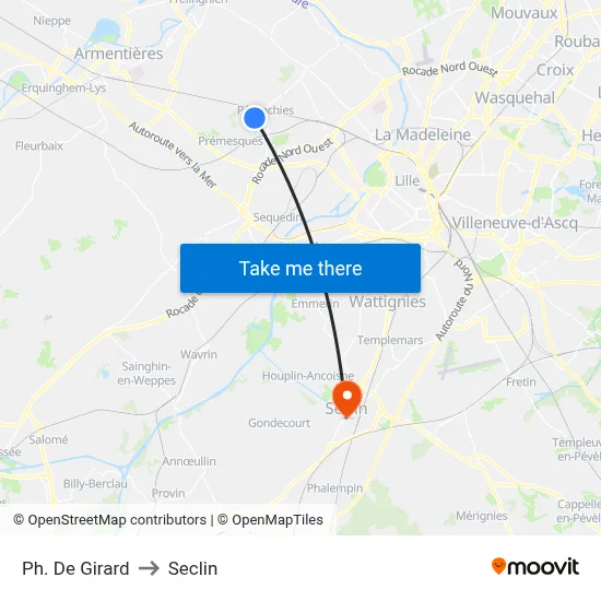 Ph. De Girard to Seclin map