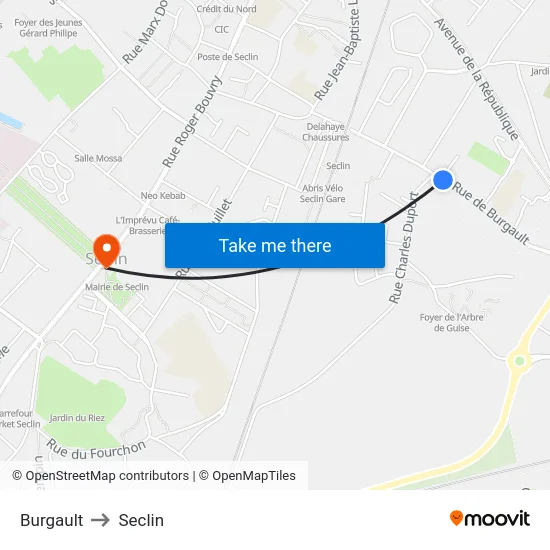 Burgault to Seclin map