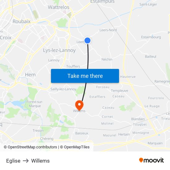 Eglise to Willems map