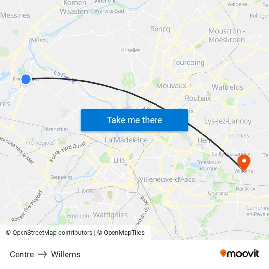 Centre to Willems map